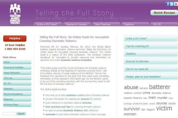 Telling the Full Story:: An Online Guide for Journalists Covering Domestic Violence